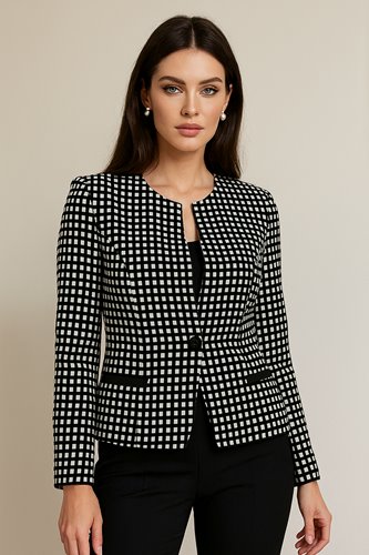 CZARNO BIAŁY ŻAKIET DAMSKI CHANEL D5-2