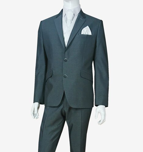 ELEGANCKI SZARY GARNITUR W MIKROWZÓR  M1-29