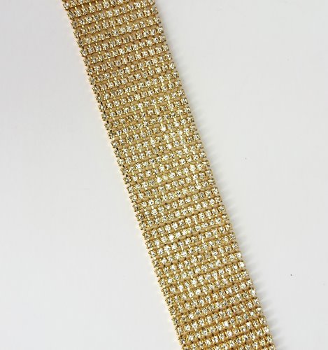 Złoty choker z cyrkoniami szeroki statement elegancki D13-136