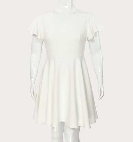 Rozkloszowana sukienka plus size do kolan D2‑P375