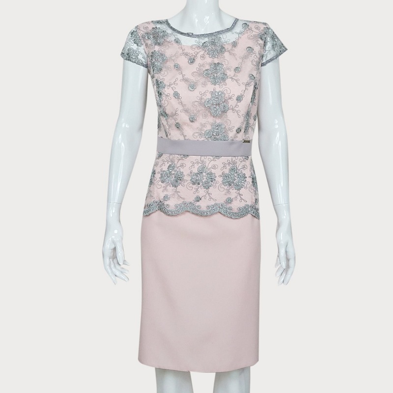 RÓŻOWA SUKIENKA Z KORONKĄ  D2-109