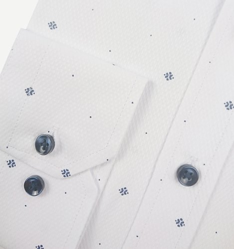 LUKSUSOWA BIAŁA KOSZULA Z STRUKTURĄ W WZÓR M3-168