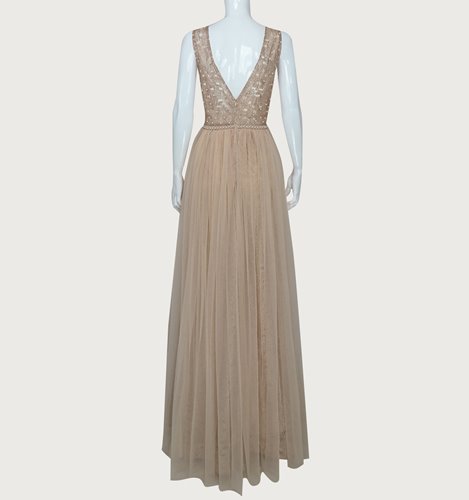 SUKIENKA  DŁUGA TIUL I BROKAT D2-281