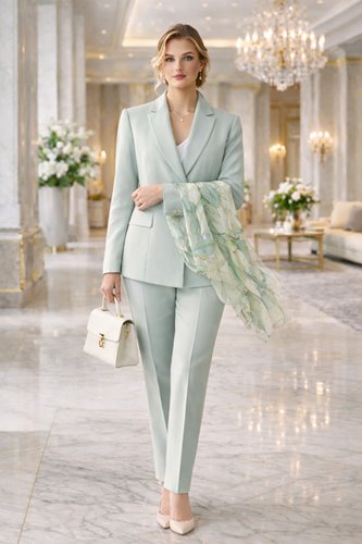 ZIELONY WISKOZOWY SZAL W KWIATY ZE ZŁOTYM AKCENTEM