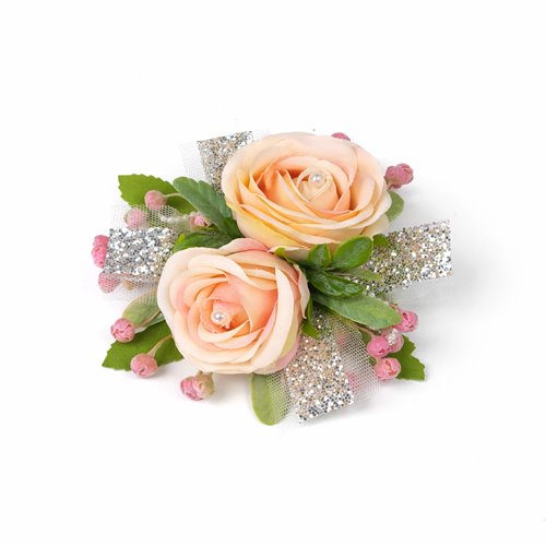 KORSARZ ŚLUBNY Z RÓŹ BRZOSKWINIOWYCH