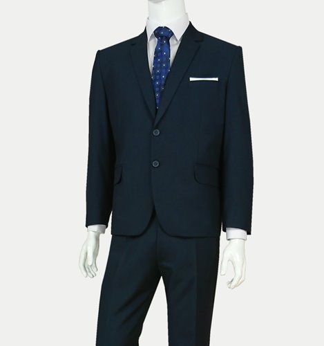 Granatowy garnitur wizytowy plus size premium z wełną M1-P18