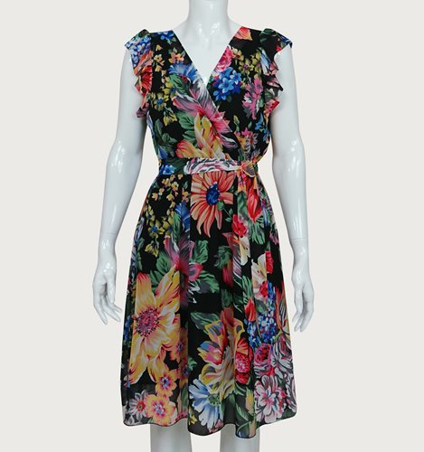 ZWIEWNA SUKIENKA W KWIATY   D2-210