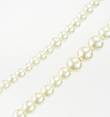 Naszyjnik z pereł sztucznych kremowy klasyczny damski D13-132