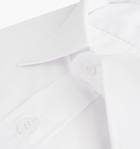 Biała gładka koszula męska plus size krótki rękaw polska M3-P216