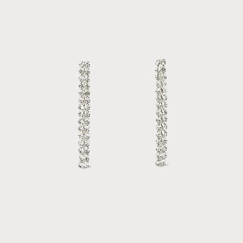 Srebrny choker z cyrkoniami zestaw z kolczykami stalowy D13-73