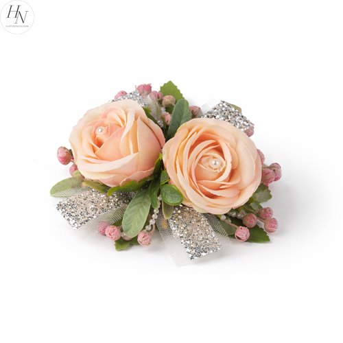 KORSARZ ŚLUBNY Z RÓŹ BRZOSKWINIOWYCH