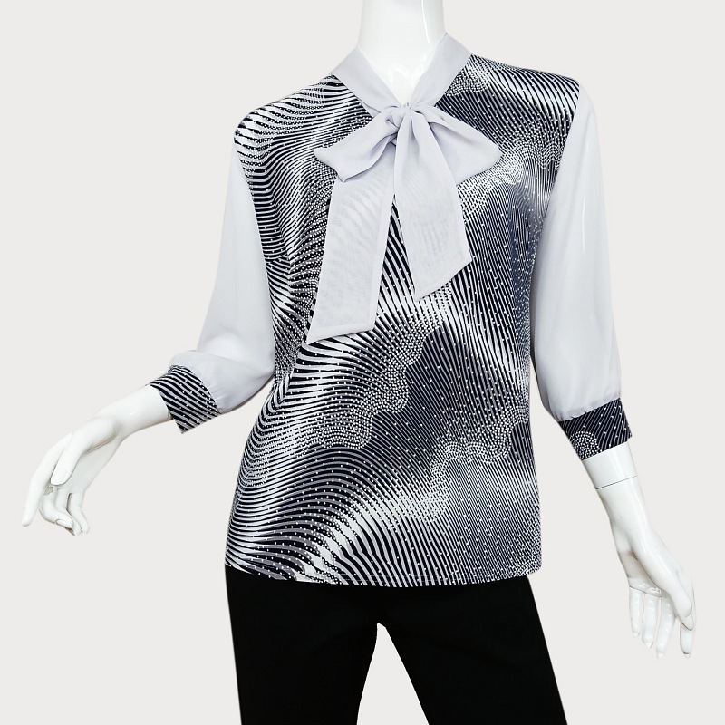 BLUZKA Z WIĄZANIEM D11-52