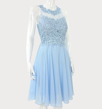 ELEGANCKA SUKIENKA Z KORONKĄ I CYRKONIAMI  D2-342