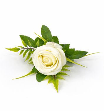 BUTONIERKA ŚLUBNA KREMOWA RÓŻA PRESTIGE