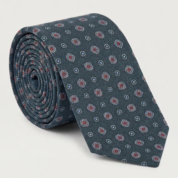 KRAWAT MĘSKI ZIELONY WE WZÓR  M8-307