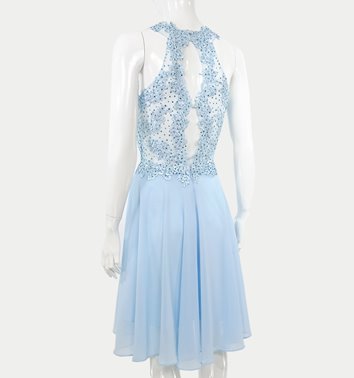 ELEGANCKA SUKIENKA Z KORONKĄ I CYRKONIAMI  D2-342