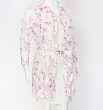 Sukienka plus size z narzutką i paskiem D2‑P378