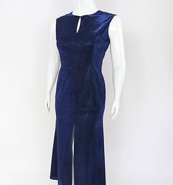 Maxi sukienka plus size rybka z rozcięciem D2‑P386