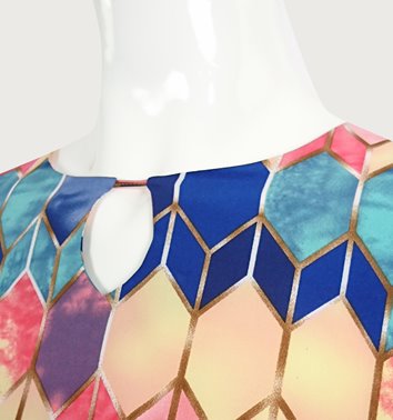 Wzorzysta bluzka damska plus size D11-P137