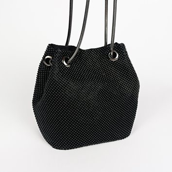 CZARNA TOREBKA WOREK Z KORALIKÓW