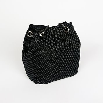 CZARNA TOREBKA WOREK Z KORALIKÓW