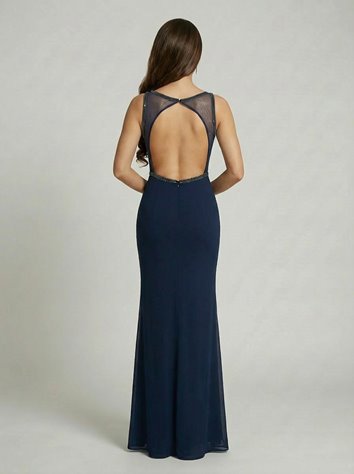 EKSKLUZYWNA GRANATOWA  MAXI SUKIENKA