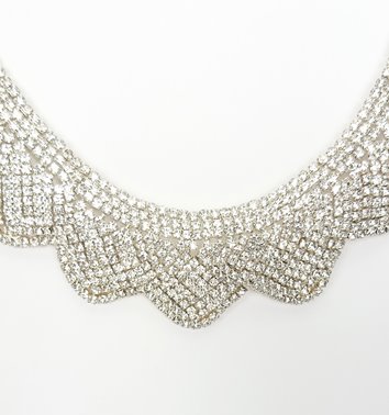 Srebrna kolia z cyrkoniami komplet z kolczykami stalowy D13-138