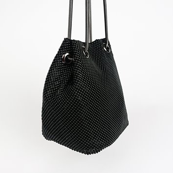 CZARNA TOREBKA WOREK Z KORALIKÓW