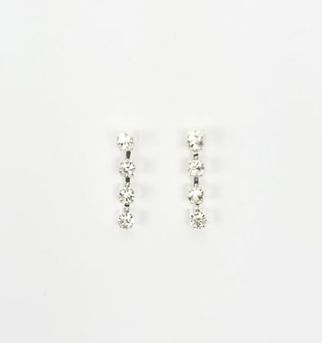 Srebrny komplet naszyjnik wiszący z cyrkoniami kolczyki D13-139