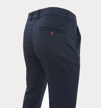 GRANATOWE GŁADKIE SPODNIE  M4-36