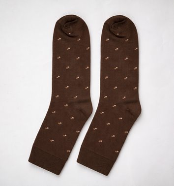 BRĄZOWE SKARPETY MĘSKIE W MIKROWZÓR
