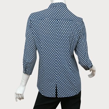 GRANATOWA KOSZULA DAMSKA W KÓŁKA D11-46