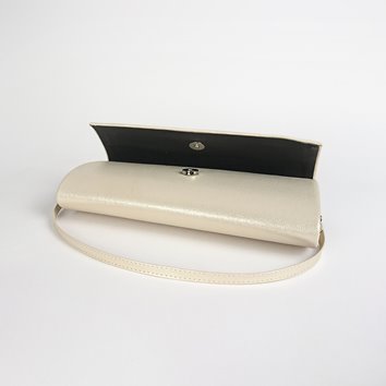 Złota kopertówka cylindryczna z fakturą ze skóry ekologicznej D10-112