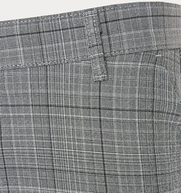 SZARE SPODNIE MĘSKIE W KRATĘ M4-24