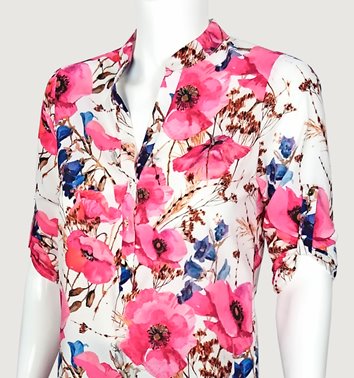 ELEGANCKA BLUZKA  KWIATY D11-114
