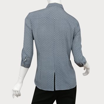 NIEBIESKA KOSZULA DAMSKA Z WZORKIEM D11-43