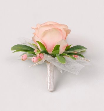 BUTONIERKA ŚLUBNA BLUSH ROSE ELEGANCE