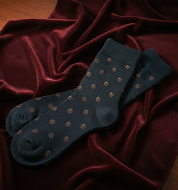 SKARPETY MĘSKIE GRANATOWE ELEGANCKIE W DROBNY WZÓR