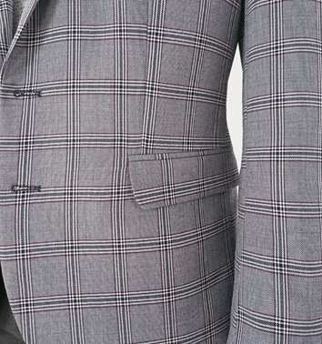 Szara marynarka męska plus size w kratę Księcia Walii M22-P35