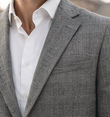 MARYNARKA MĘSKA PLUS SIZE W DROBNĄ KRATĘ M22-P38