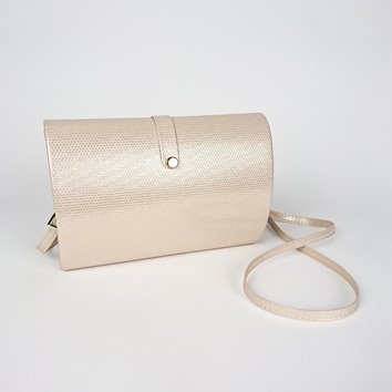 Beżowa torebka z fakturą ze skóry ekologicznej z klamrą D10-113