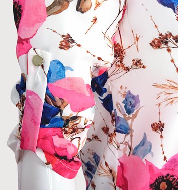 ELEGANCKA BLUZKA  KWIATY D11-114