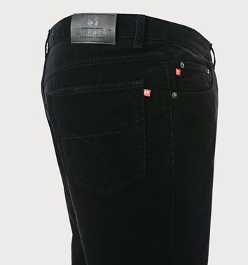 Czarne spodnie sztruksowe męskie bawełniane plus size M4-P44