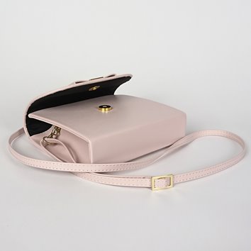 Różowa torebka z kokardką ze skóry ekologicznej na ramię D10-129