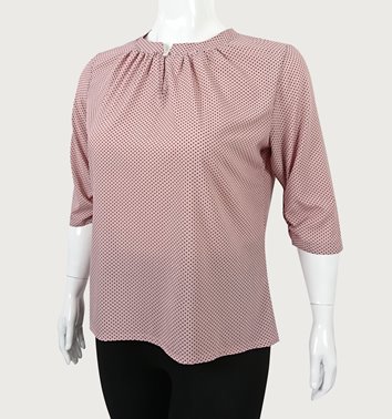 Różowa bluzka w kropeczki plus size D11-P134