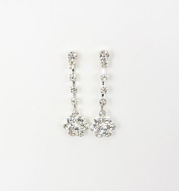 Srebrny komplet naszyjnik asymetryczny cyrkonie kolczyki D13-141