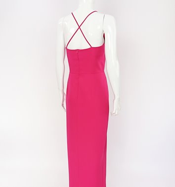 DŁUGA SUKIENKA Z WYCIĘCIEM NA NODZE   D2-387