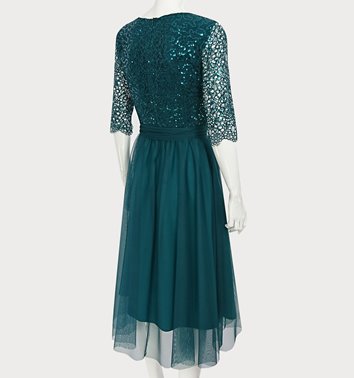 KORONKOWA SUKIENKA Z KORONKĄ I TIULEM D2-324