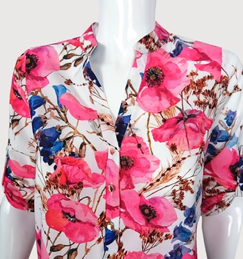 ELEGANCKA BLUZKA  KWIATY D11-114