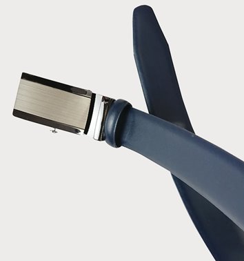 GRANATOWY PASEK ZE SKÓRY  M6-19